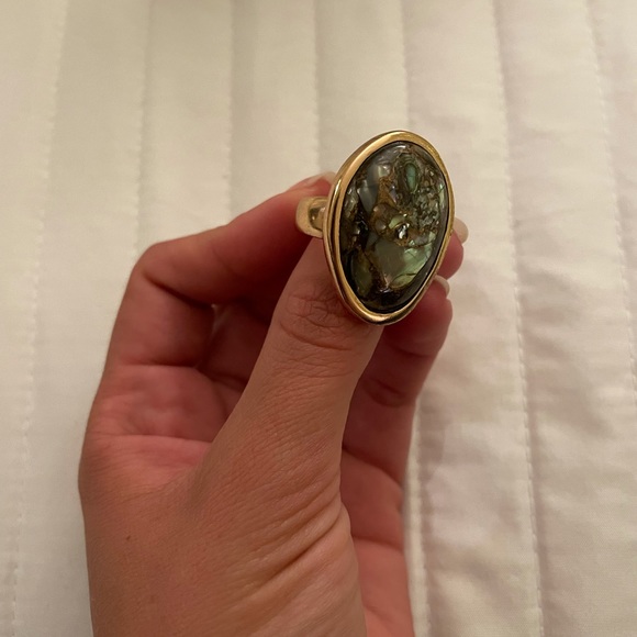 Gold band gem ring - Picture 2 of 3